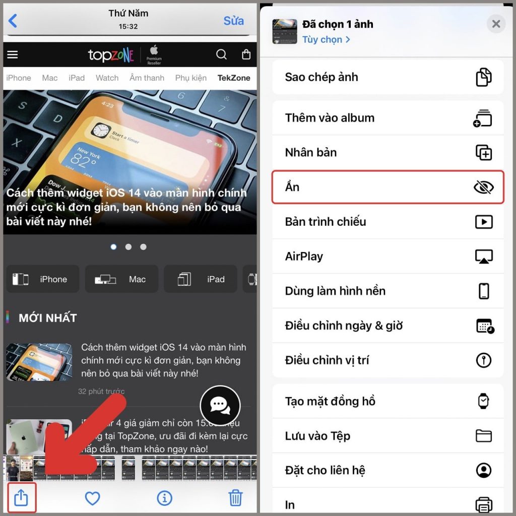 Tổng Hợp Các Cách Ẩn Ảnh trên iPhone Nhanh Chóng