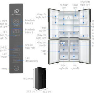 tu lanh aqua inverter 456 lit aqr m525xa fb14