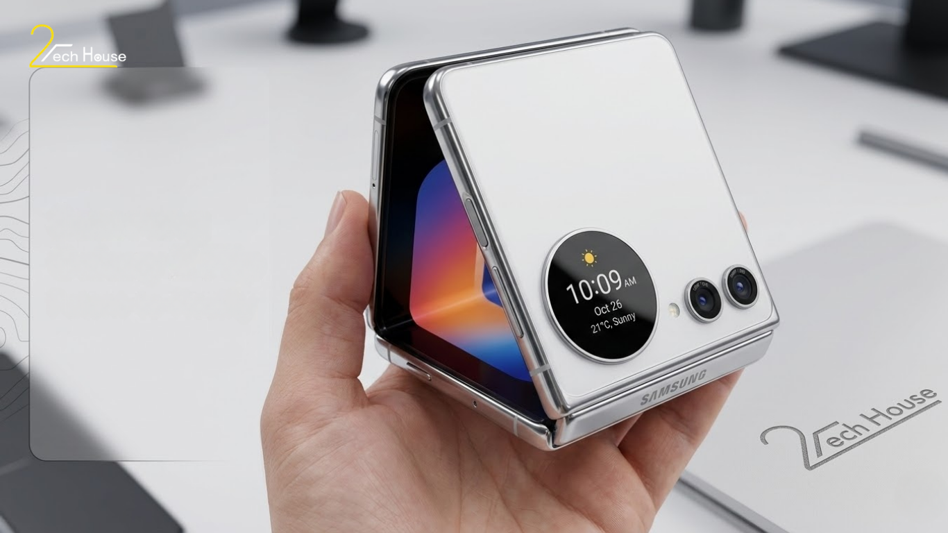 Samsung lộ diện Galaxy Z Flip giá rẻ. Màn hình phụ tròn độc đáo, tham vọng bình dân hóa điện thoại gập