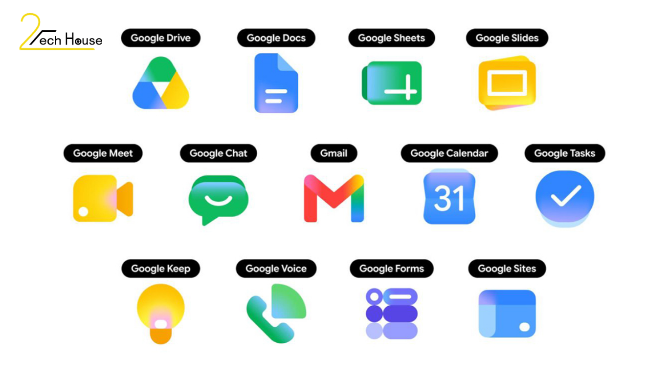 Google Workspace thay đổi icon. Diện mạo mới của Gmail, Drive và Docs có gì hot